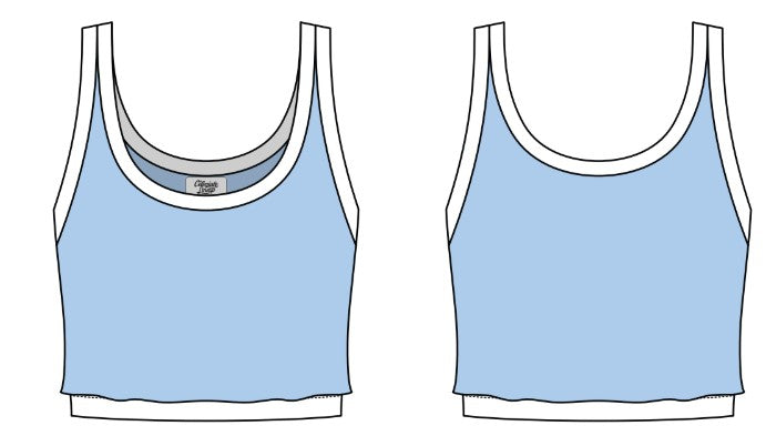 WOMEN'S ACTIVE DOUBLE LAYER CROPPED TANK