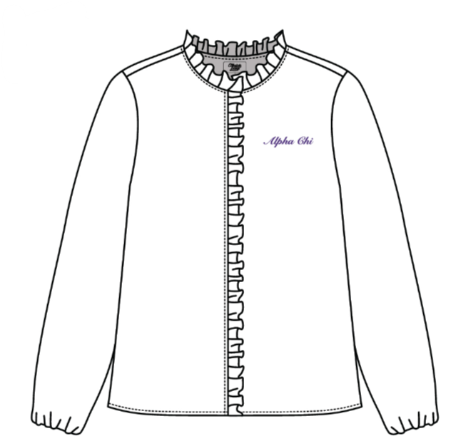 WOMEN'S RUFFLE PLACKET WOVEN BUTTON DOWN SHIRT