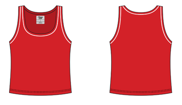 RIBBED TANK SCOOP NECK WITH PIPING