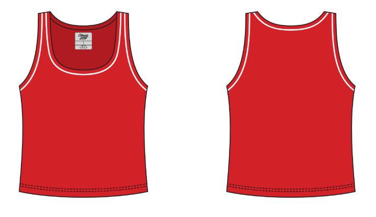 RIBBED TANK SCOOP NECK WITH PIPING