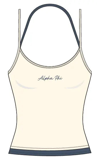 WOMEN'S STRETCH KNIT LAYERED CONTRAST HALTER CAMI
