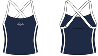 WOMEN'S CROSS BACK CONTRAST ACTIVE TANK WITH BINDING STRIPES