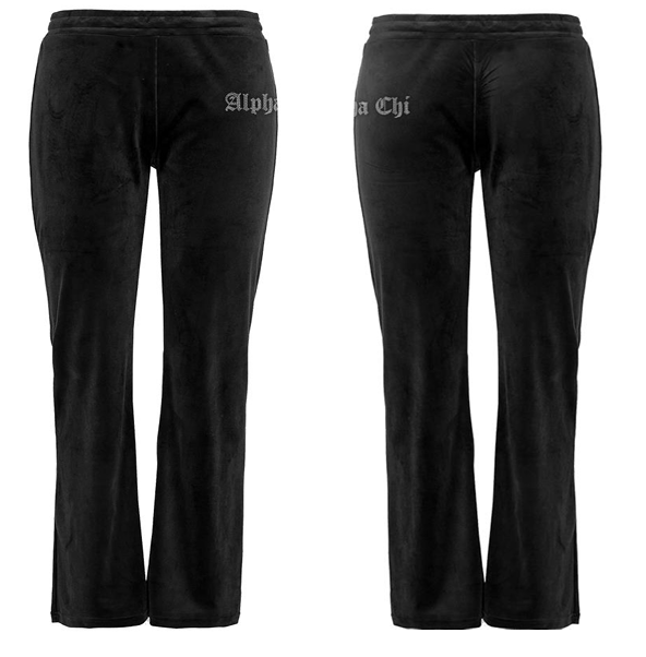 VELOUR PANT WITH RHINESTONES