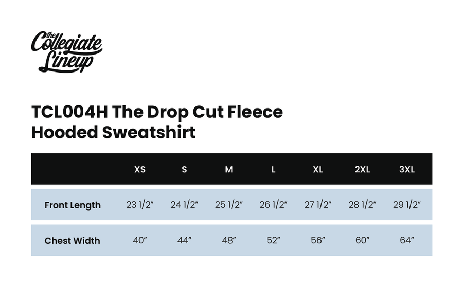 Size chart for Quiet Icon Hoodie