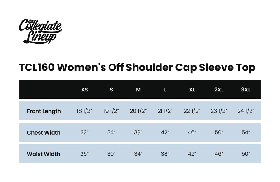 Size chart for Sideline Top