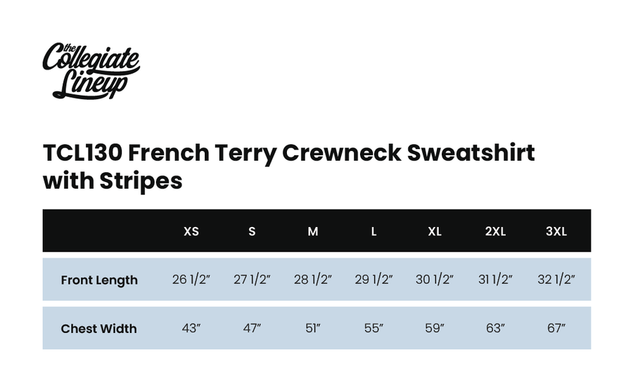 Size chart for THE DROP CUT FLEECE SWEATPANT MENS