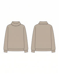 WOMEN'S ROLLOVER NECK OVERSIZED DOLMAN SWEATSHIRT