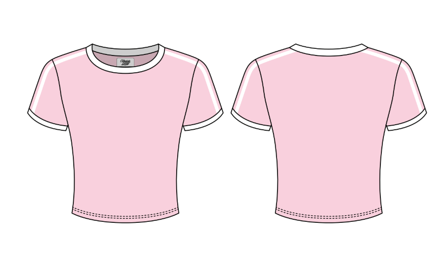 RIBBED RINGER TEE WITH SHOULDER STRIPES