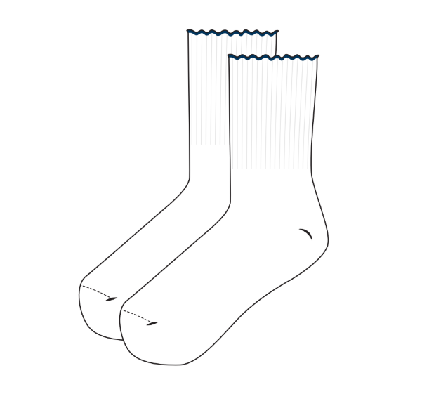 WOMEN'S CLASSIC RUFFLE CREW SOCKS