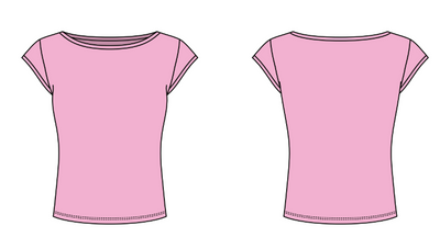 WOMEN'S BOAT NECK SHORT SLEEVE T SHIRT