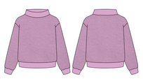 WIDE MOCK NECK REVERSE FLEECE SWEATSHIRT