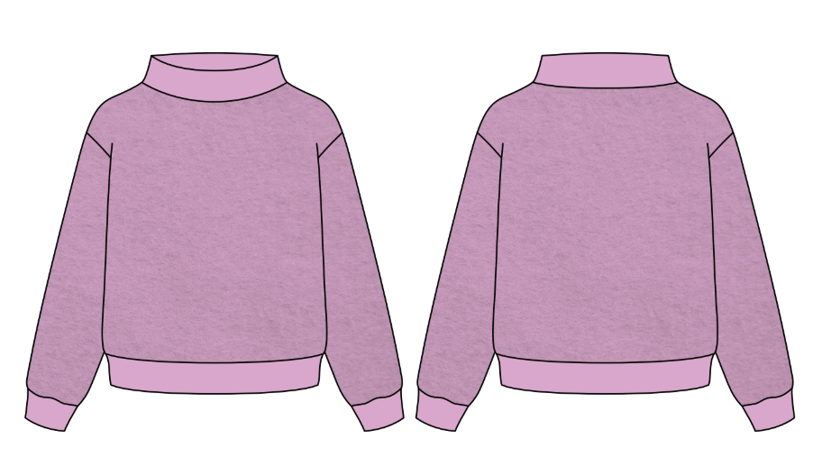 WIDE MOCK NECK REVERSE FLEECE SWEATSHIRT