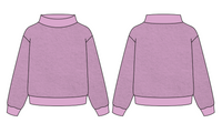 WIDE MOCK NECK REVERSE FLEECE SWEATSHIRT