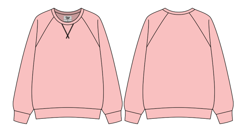 WOMEN'S FRENCH TERRY RAGLAN V-NOTCH CREWNECK SWEATSHIRT