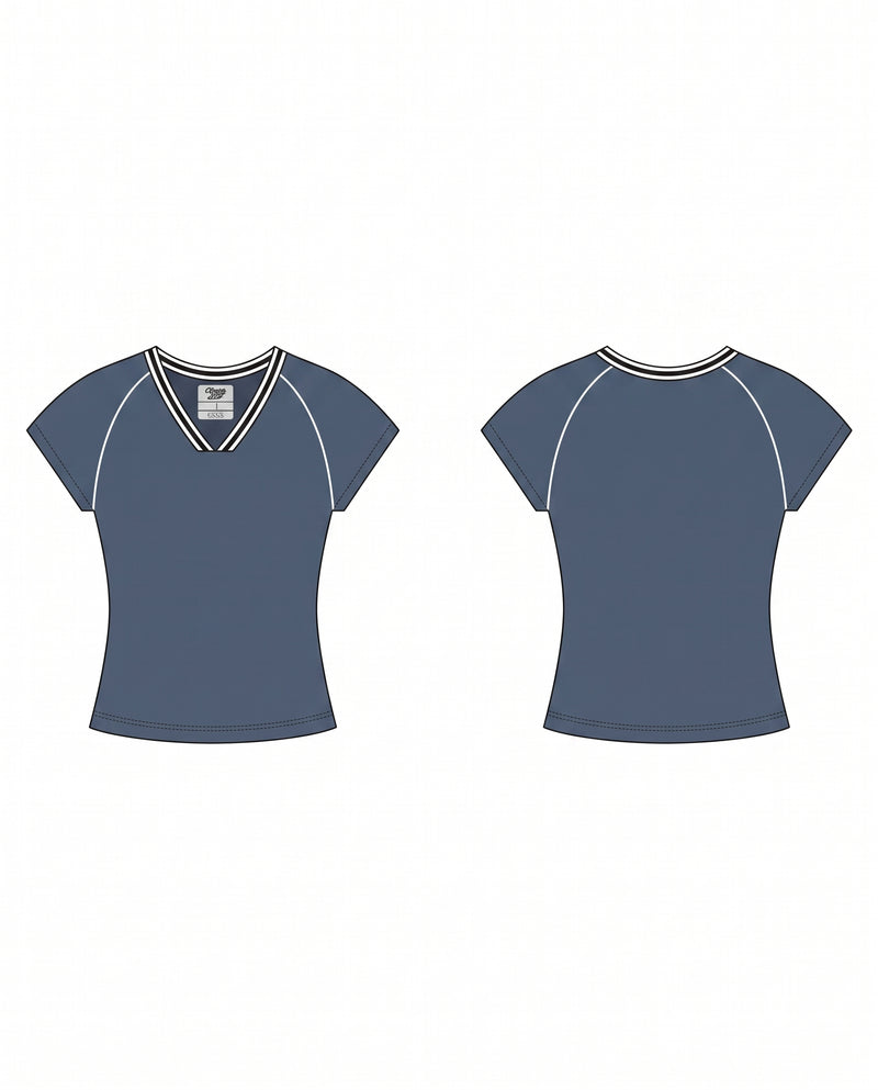 WOMEN'S V-NECK SOCCER RIB BABY TEE
