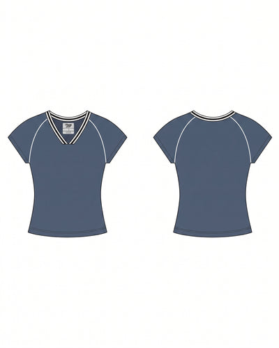 WOMEN'S V-NECK SOCCER RIB BABY TEE