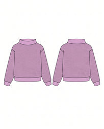 WIDE MOCK NECK REVERSE FLEECE SWEATSHIRT