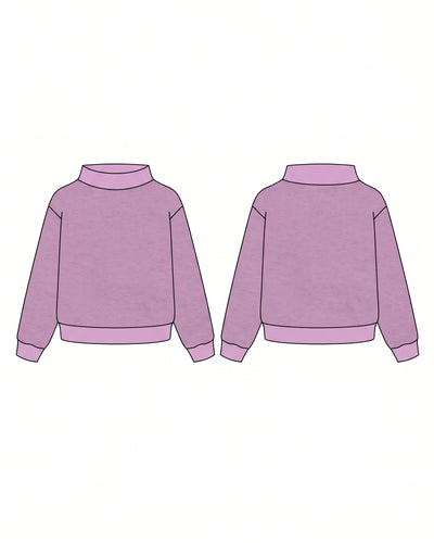 WIDE MOCK NECK REVERSE FLEECE SWEATSHIRT