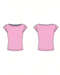 WOMEN'S BOAT NECK SHORT SLEEVE T SHIRT