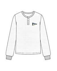 WAFFLE KNIT LONG SLEEVE RELAXED HENLEY SHIRT