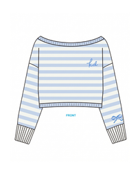 WOMEN'S OFF SHOULDER CROP SWEATER WITH RIB TRIM