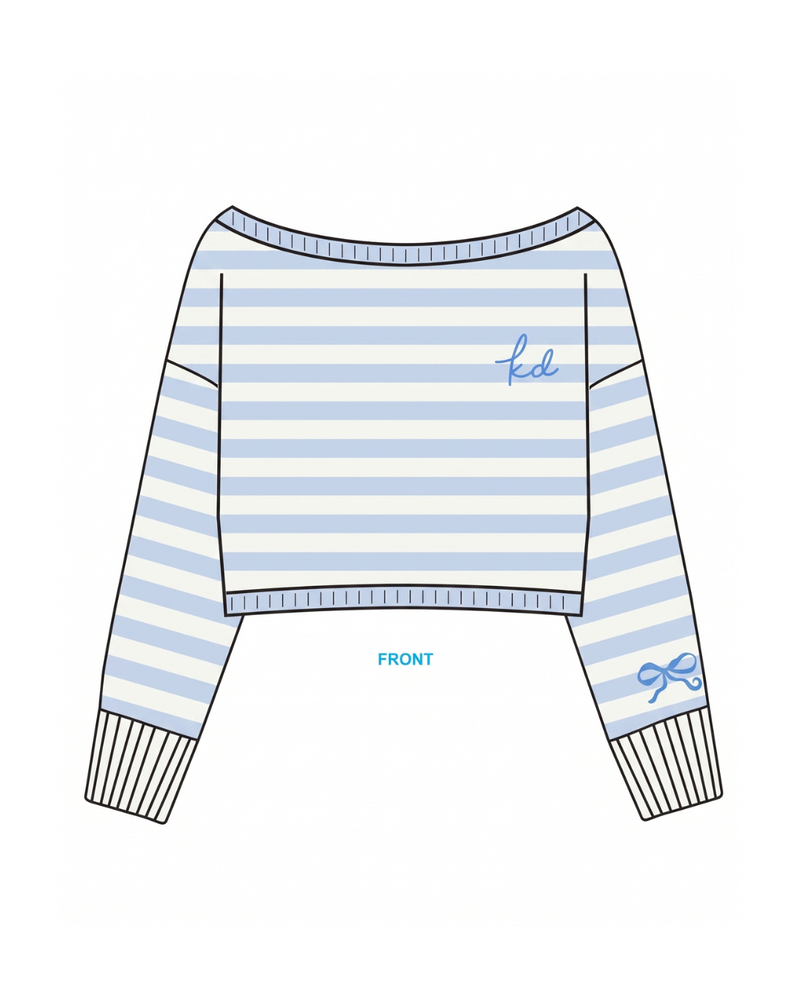 WOMEN'S OFF SHOULDER CROP SWEATER WITH RIB TRIM