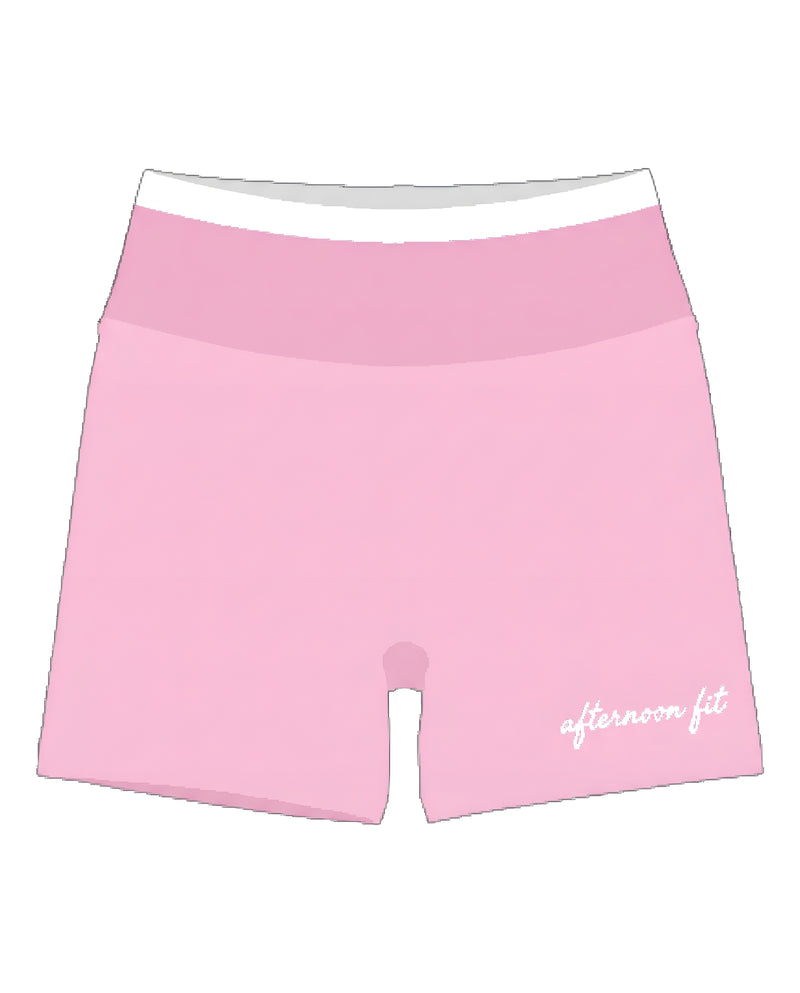 WOMEN'S ACTIVE CONTRAST WAISTBAND BIKER SHORT 5" INSEAM