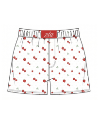 POINTELLE KNIT SHORT WITH FOLDED HEM WITH PATCH