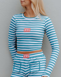 WOMEN'S COTTON SPANDEX JERSEY LONG SLEEVE CROP TEE