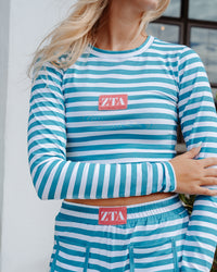 WOMEN'S COTTON SPANDEX JERSEY LONG SLEEVE CROP TEE
