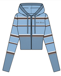 October Knit Zip-up Crop Hoodie