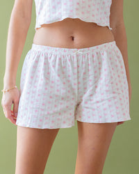 Pointelle Knit Short with Lettuce Hem