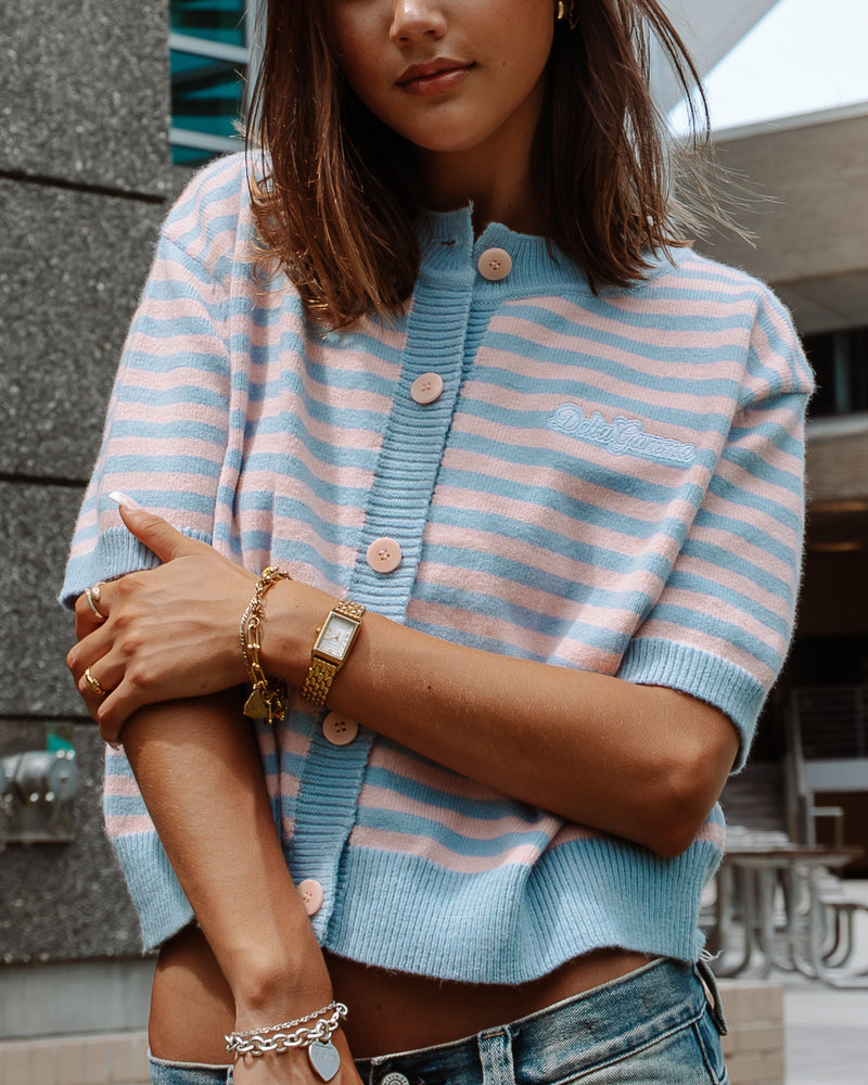 WOMEN'S CLASSIC SHORT SLEEVE SWEATER KNIT CARDIGAN
