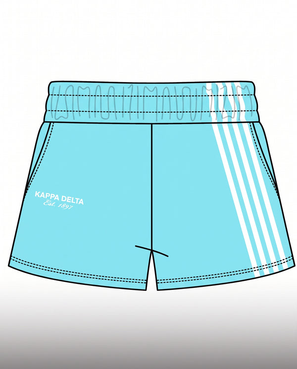 THE DROP CUT FLEECE SWEATSHORT WITH FOUR BINDING STRIPES