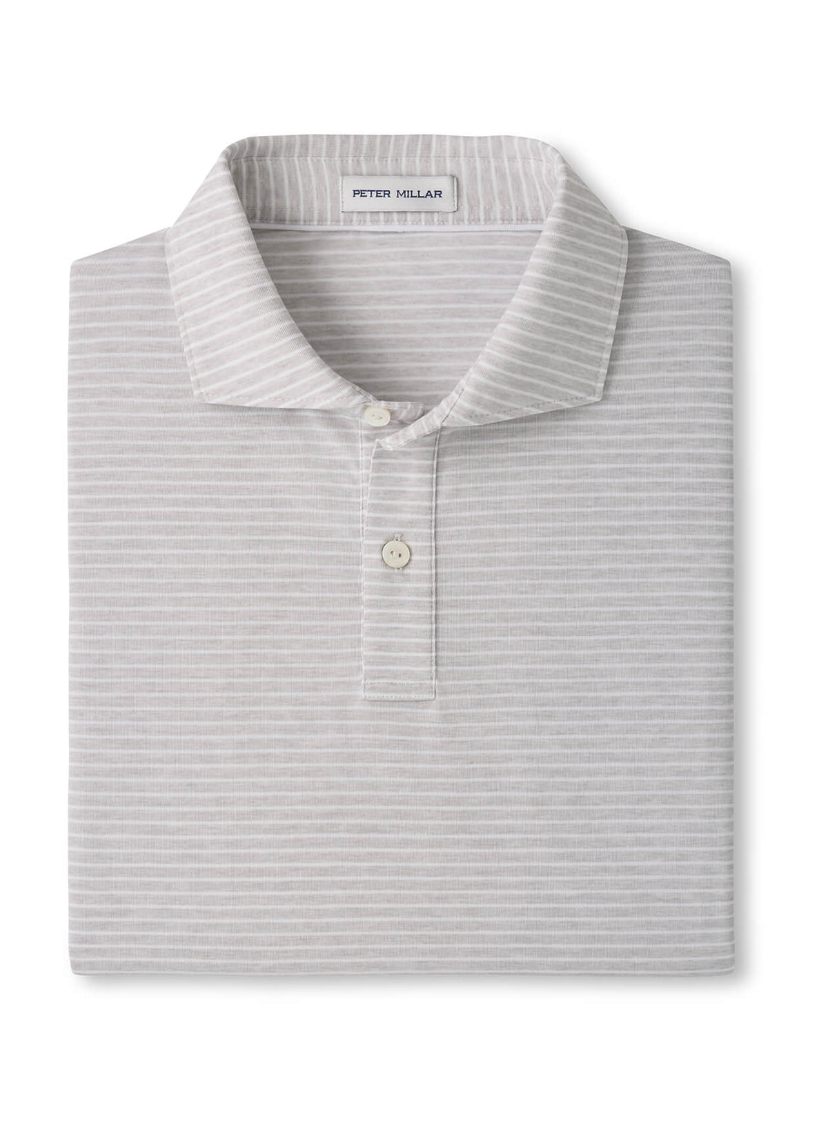 Peter Millar Men's Etc Stripe Performance Jersey Polo - British Grey