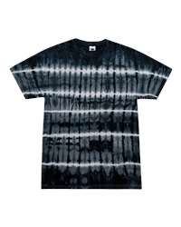 Unisex Multi-Color Tie-Dyed T-Shirt - 1000 - BLACK SHIBORI