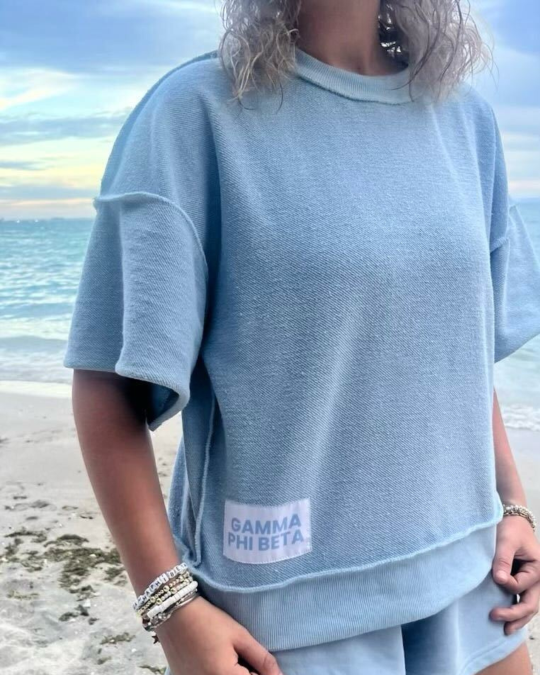Women's Short Sleeve Reverse French Terry Crop Tee