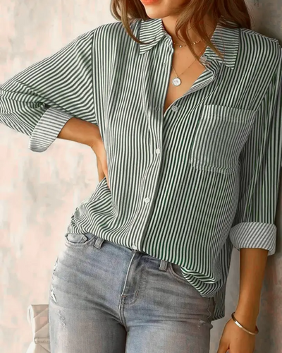 CLASSIC OFFICE STRIPE LONG SLEEVE SHIRT