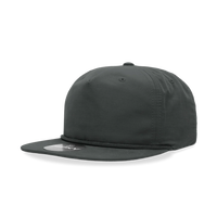 Decky - Classic Rope Cap, 5 Panel Flat Bill Hat, Snapback - Charcoal