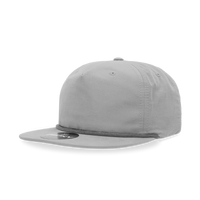 Decky - Classic Rope Cap, 5 Panel Flat Bill Hat, Snapback - Grey/Charcoal