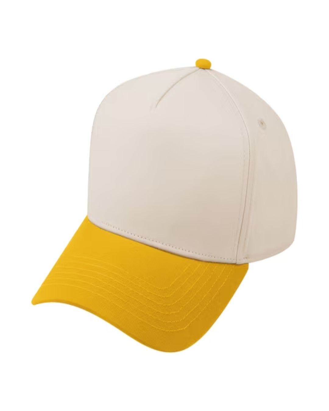 TOPTIE 5 PANEL TRUCKER CAP SNAPBACK MID PROFILE COTTON SUN HAT - Gold / Beige