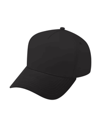 TOPTIE 5 PANEL TRUCKER CAP SNAPBACK MID PROFILE COTTON SUN HAT - Black
