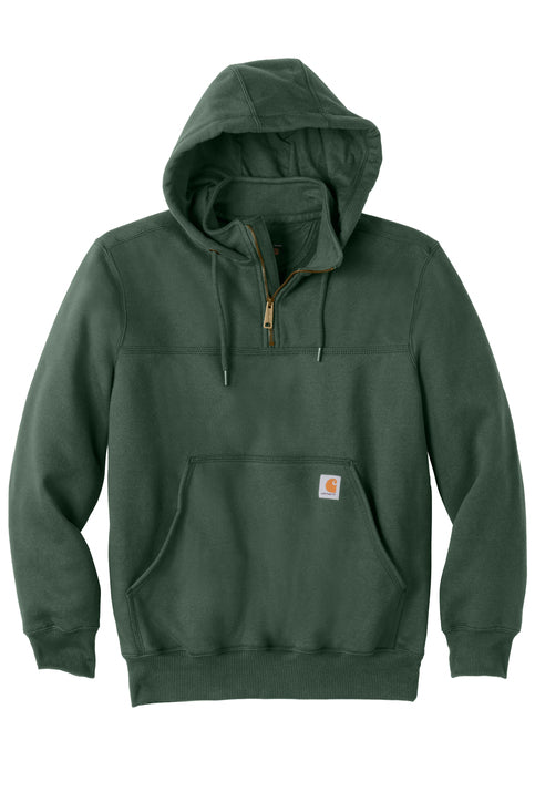 Carhartt® Rain Defender® Paxton Heavyweight Hooded Zip Mock Sweatshirt - Forestry Green
