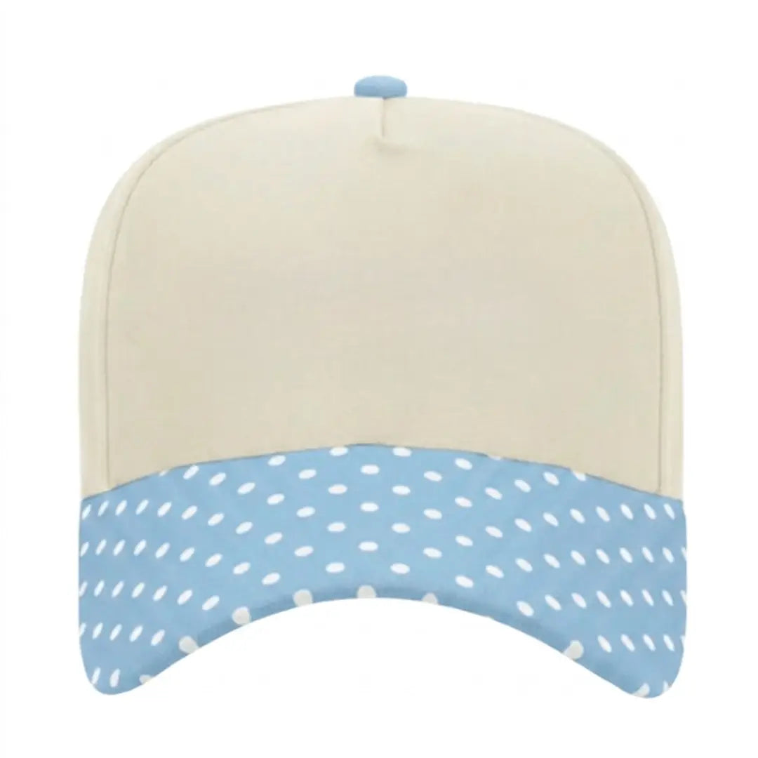 Canvas Hat - Specialty Bill Prints Polka Dots - Light Blue Polka Dot