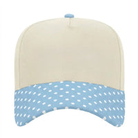 Canvas Hat - Specialty Bill Prints Polka Dots - Light Blue Polka Dot