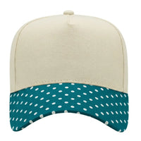Canvas Hat - Specialty Bill Prints Polka Dots - Teal Polka Dot