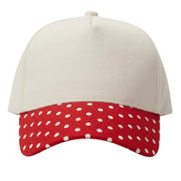 Canvas Hat - Specialty Bill Prints Polka Dots - Red Polka Dot
