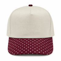 Canvas Hat - Specialty Bill Prints Polka Dots - Maroon Polka Dot