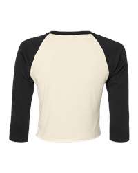BELLA+CANVAS® Women’s Micro Rib 3/4 Raglan Baby Tee - Natural/ Black