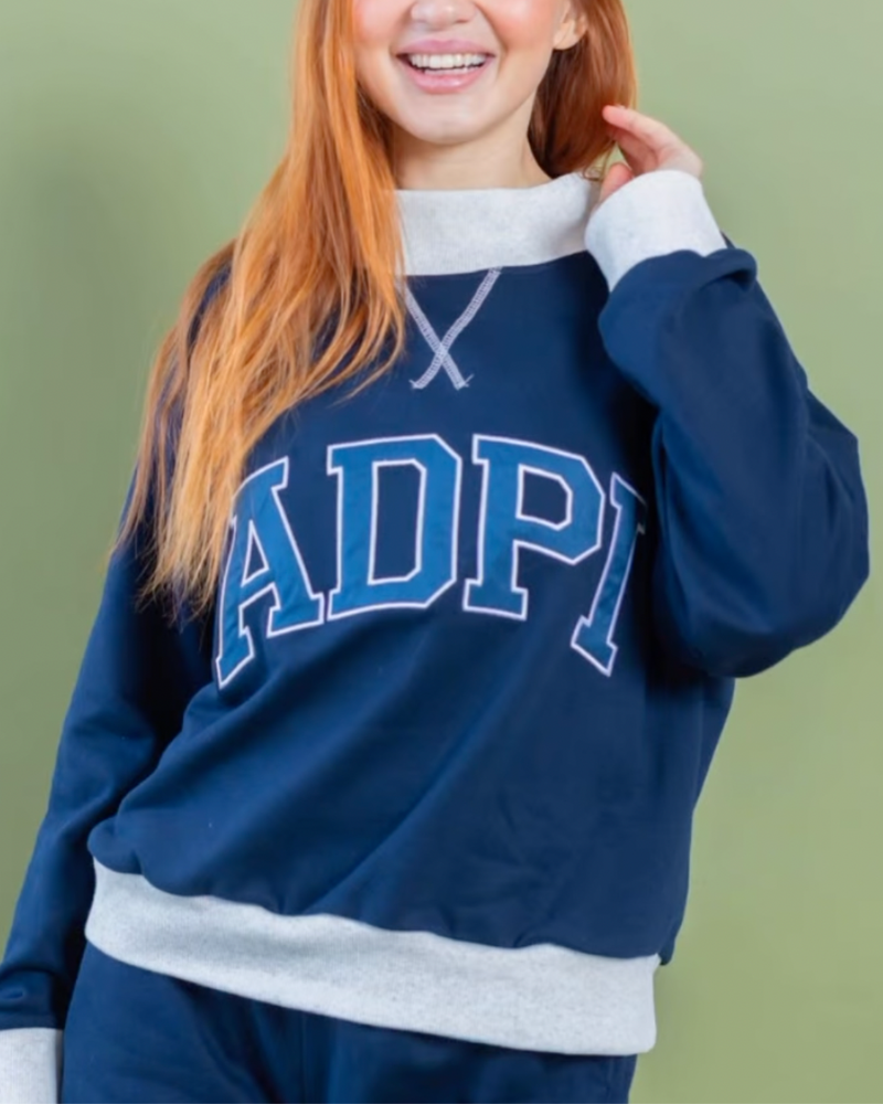 HEAVYWEIGHT FLEECE WIDE MOCK NECK SWEATSHIRT WITH V NOTCH